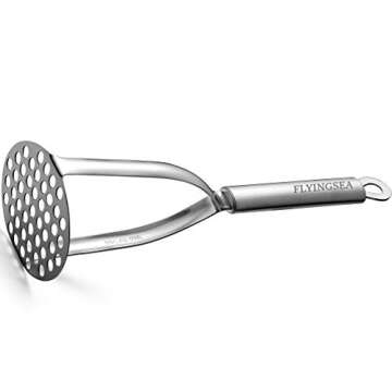 FLYINGSEA Potato Masher, Potato Masher Stainless Steel,Professional 18-8 Stainless Steel Potato Masher. Vegetable Masher,Cooking And Kitchen Tools. (6 Oz)