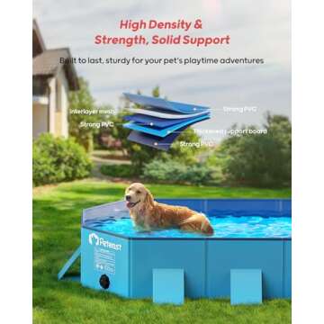 Durable Peteast Foldable Dog Pool for Pets & Kids