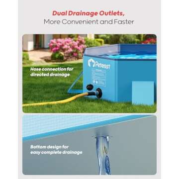 Durable Peteast Foldable Dog Pool for Pets & Kids