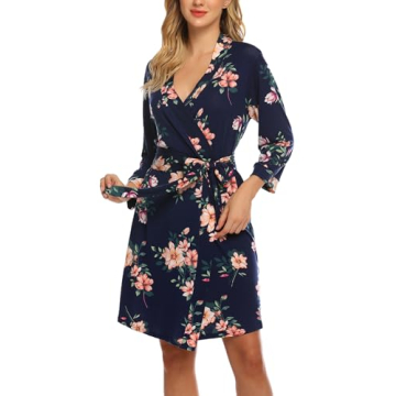 HOTOUCH Lightweight Summer Bathrobe with Pockets