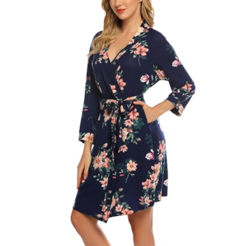 HOTOUCH Lightweight Summer Bathrobe with Pockets