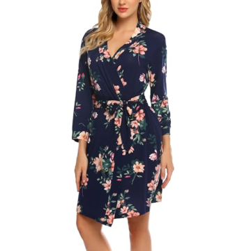 HOTOUCH Lightweight Summer Bathrobe with Pockets