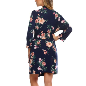 HOTOUCH Lightweight Summer Bathrobe with Pockets