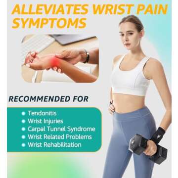 HiRui Wrist Brace/Wraps Wrist Compression Strap and Support for Work Fitness Weightlifting Sprains Tendonitis, Carpal Tunnel Arthritis, Pain Relief, Adjustable Wristbands 2 PACK (Black, M)