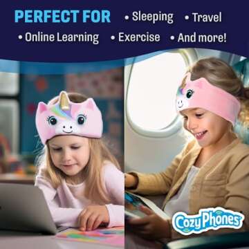 CozyPhones Wireless Headband Kids Headphones - Pink Unicorn