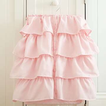 Levtex Baby - Willow Crib Bed Set - Baby Nursery Set - Pink - Soft Rosette Pintuck - 5 Piece Set Includes Quilt, Fitted Sheet, Diaper Stacker, Wall Decal & Crib Skirt/Dust Ruffle