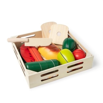 Melissa & Doug Wooden Play Food Set Interactive Kids Toy