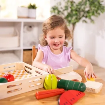 Melissa & Doug Wooden Play Food Set Interactive Kids Toy