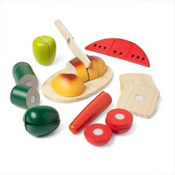 Melissa & Doug Wooden Play Food Set Interactive Kids Toy