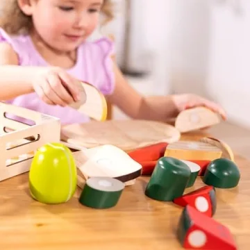 Melissa & Doug Wooden Play Food Set Interactive Kids Toy