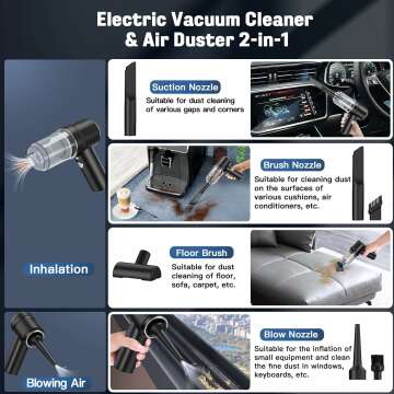 2-in-1 Cordless Vacuum & Air Duster for Easy Cleaning