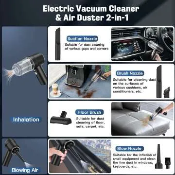 2-in-1 Cordless Vacuum & Air Duster for Easy Cleaning