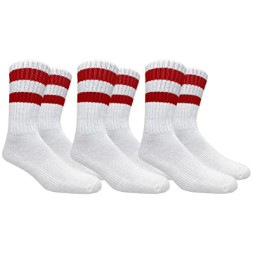High-Quality Running Mate Men's Stripe Crew Socks - 3 Pairs
