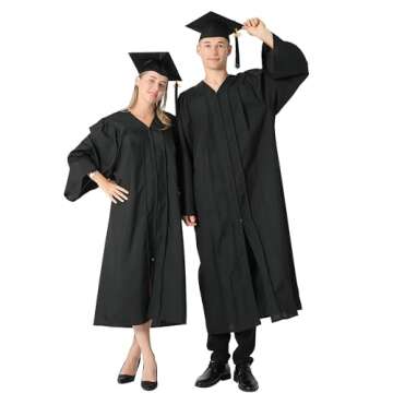 Matte Graduation Gown Cap Tassel Set 2025 - Quality & Comfort