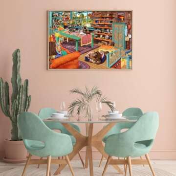 TangMosaic Puzzle for Adults 1000 Pieces, Jigsaw Puzzle Challenging Night Game, Windowsill Cat Puzzles No Dust, Home Decoration, Family Puzzle for Adults, Party Toy for Men Women Parents Kids