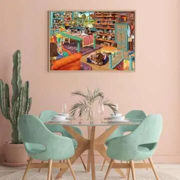 TangMosaic Puzzle for Adults 1000 Pieces, Jigsaw Puzzle Challenging Night Game, Windowsill Cat Puzzles No Dust, Home Decoration, Family Puzzle for Adults, Party Toy for Men Women Parents Kids