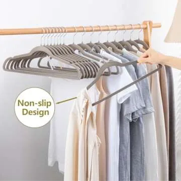ELONG HOME Velvet Hangers - 50 Pack Non-Slip Slim Design