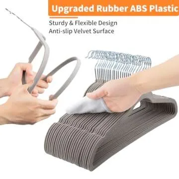 ELONG HOME Velvet Hangers - 50 Pack Non-Slip Slim Design