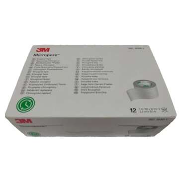 3M Micropore Paper Tape - White, 1" x 10yds (Box of 12)