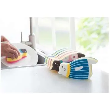 Cute Japanese-Style Kawaii Cat Dish Sponge Set Pack of 4