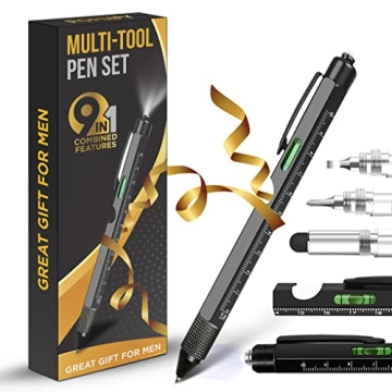 Stocking Stuffers for Adults Men, Gifts for Men 9 in 1 Multitool Pen White Elephant Gifts Christmas ...