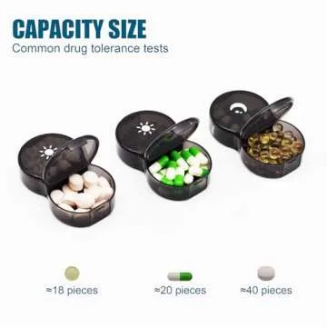 Weekly Pill Organizer, Large 7 Day Pill Case, Daily Vitamin Case Medicine Box, AM/PM Pill Containers for Medicine Supplements Fish Oil (Black)