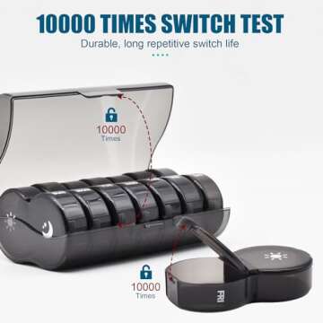 Weekly Pill Organizer, Large 7 Day Pill Case, Daily Vitamin Case Medicine Box, AM/PM Pill Containers for Medicine Supplements Fish Oil (Black)