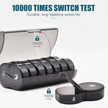 Weekly Pill Organizer, Large 7 Day Pill Case, Daily Vitamin Case Medicine Box, AM/PM Pill Containers for Medicine Supplements Fish Oil (Black)