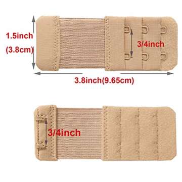 Adjustable SAMGU Women's Bra Extenders 2 Hook 3/4 inch Elastic Stretchy