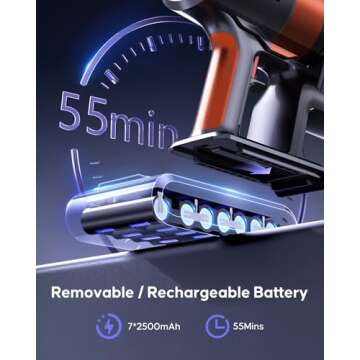 Cordless Vacuum Cleaner with 40KPA Powerful Suction