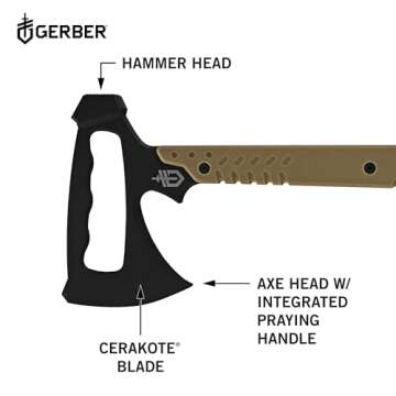 Gerber Downrange Tactical Tomahawk Multitool Axe with Sheath
