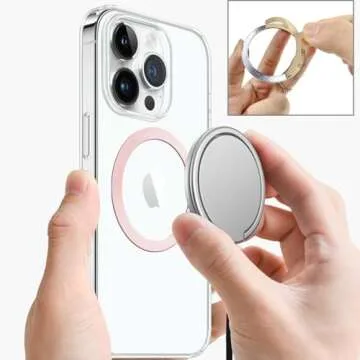 TENOC Universal Metal Ring Sticker for Magnetic Charger Compatible with iPhone/Samsung/Android All Cellphones, Magnetic Mount/Phone Holder Conversion Accessories, 3Pcs, Pink