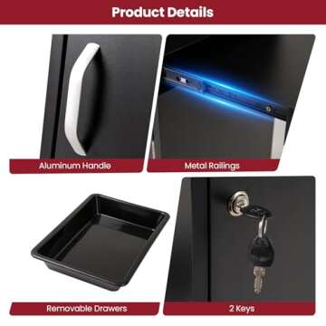 Giantex Salon Cart for Hair Stylists, Lockable Wood Trolley Cart on Wheels, 3-Drawer Storage Cabinet, Side Tool Tray, Hair Dryer Holders, Rolling Salon Station for Beauty Spa Barber Tattoo