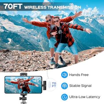 CHRIMEFLAME 2 Packs Wireless Lavalier Microphone for iPhone 15/iPad/Android/Phone/PC/Laptop, Plug-Play Mini Mic with Noise Reduction, Lapel USB C Microphone for Video Recording, Interview, Vlogging