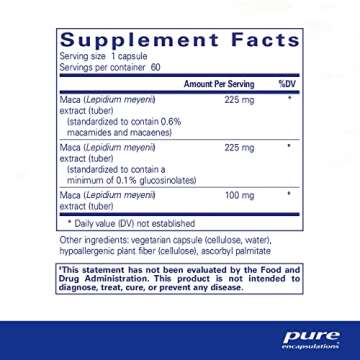 Pure Encapsulations Maca-3 - Hypoallergenic Libido & Reproductive Support Supplement | 60 Capsules