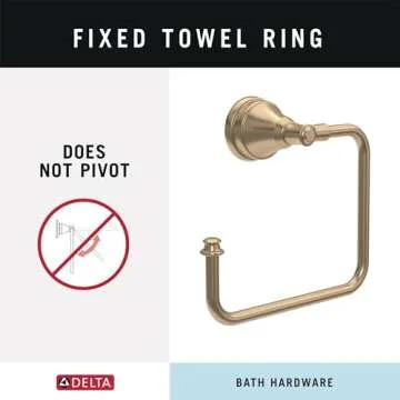Delta Mylan (4-Pack) Bathroom Set Champagne Bronze 18" Towel Rack, Toilet Paper Holder, Hand Towel H...