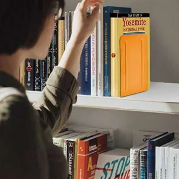 Acrimet Premium Metal Bookends - Stylish and Durable