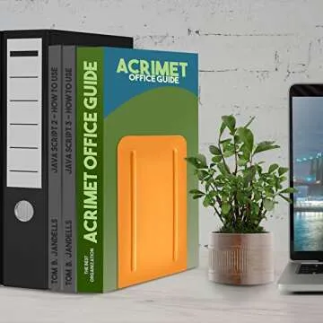 Acrimet Premium Metal Bookends - Stylish and Durable