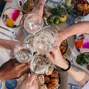 Rainbow Agate Coasters Set of 4 with Gold Edge