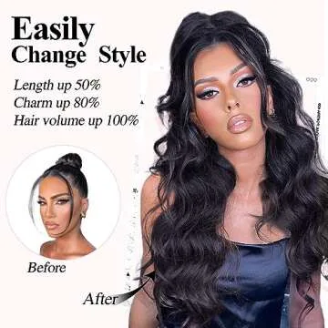 Earfodo 24 Inch Wavy Ponytail Extension for Women