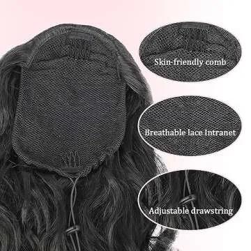 Earfodo 24 Inch Wavy Ponytail Extension for Women