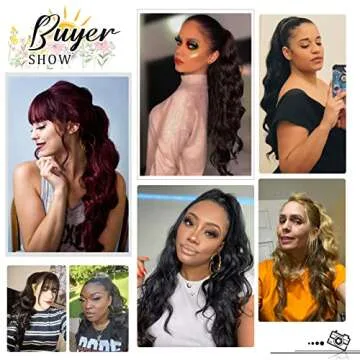 Earfodo 24 Inch Wavy Ponytail Extension for Women