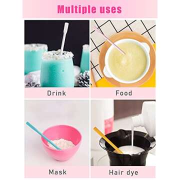 14PCS Silicone Stir Sticks, EBANKU Colorful Facial Mask Stir Sticks Stirring Rods for Cosmetic Reusable Epoxy Resin Stir Sticks for Mixing Paint Liquid Making Glitter Tumblers Craft Art (2 Sizes)