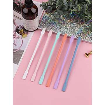 14PCS Silicone Stir Sticks, EBANKU Colorful Facial Mask Stir Sticks Stirring Rods for Cosmetic Reusable Epoxy Resin Stir Sticks for Mixing Paint Liquid Making Glitter Tumblers Craft Art (2 Sizes)