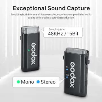 GODOX WEC Kit2 Wireless Lavalier Microphone, 8H Battery Life, Dual Channel 2.4G Wireless Mic, 200m(656ft.) Range, Noise Cancelling with Charging Case for Cameras, Smartphone, PC, TikTok, YouTube