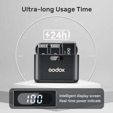 GODOX WEC Kit2 Wireless Lavalier Microphone, 8H Battery Life, Dual Channel 2.4G Wireless Mic, 200m(656ft.) Range, Noise Cancelling with Charging Case for Cameras, Smartphone, PC, TikTok, YouTube