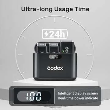 GODOX WEC Kit2 Wireless Lavalier Microphone, 8H Battery Life, Dual Channel 2.4G Wireless Mic, 200m(656ft.) Range, Noise Cancelling with Charging Case for Cameras, Smartphone, PC, TikTok, YouTube