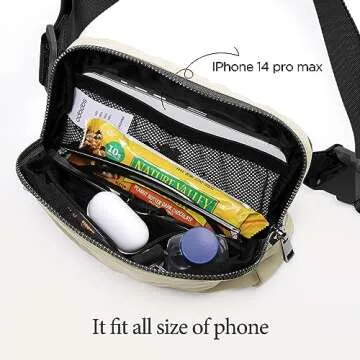 ODODOS Unisex Mini Belt Bag with Adjustable Strap Small Fanny Pack for Workout Running Traveling Hiking, Khaki