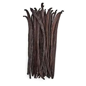 25 Tahitian Vanilla Beans - Premium Grade B Whole Vanilla Pods - For Vanilla Extract, Cooking, Baking, & Desserts - Rich, Creamy Flavor - 100% Vegan & Kosher - Non-GMO & Gluten-Free - Native Vanilla