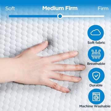 Roxzo Folding Mattress Queen Size,6 inch Tri-fold Memory Foam Mattress Topper with Washable Cover, Non-Slip Bottom Mattress Guest Bed Queen Size, 78" x 58" x 6"